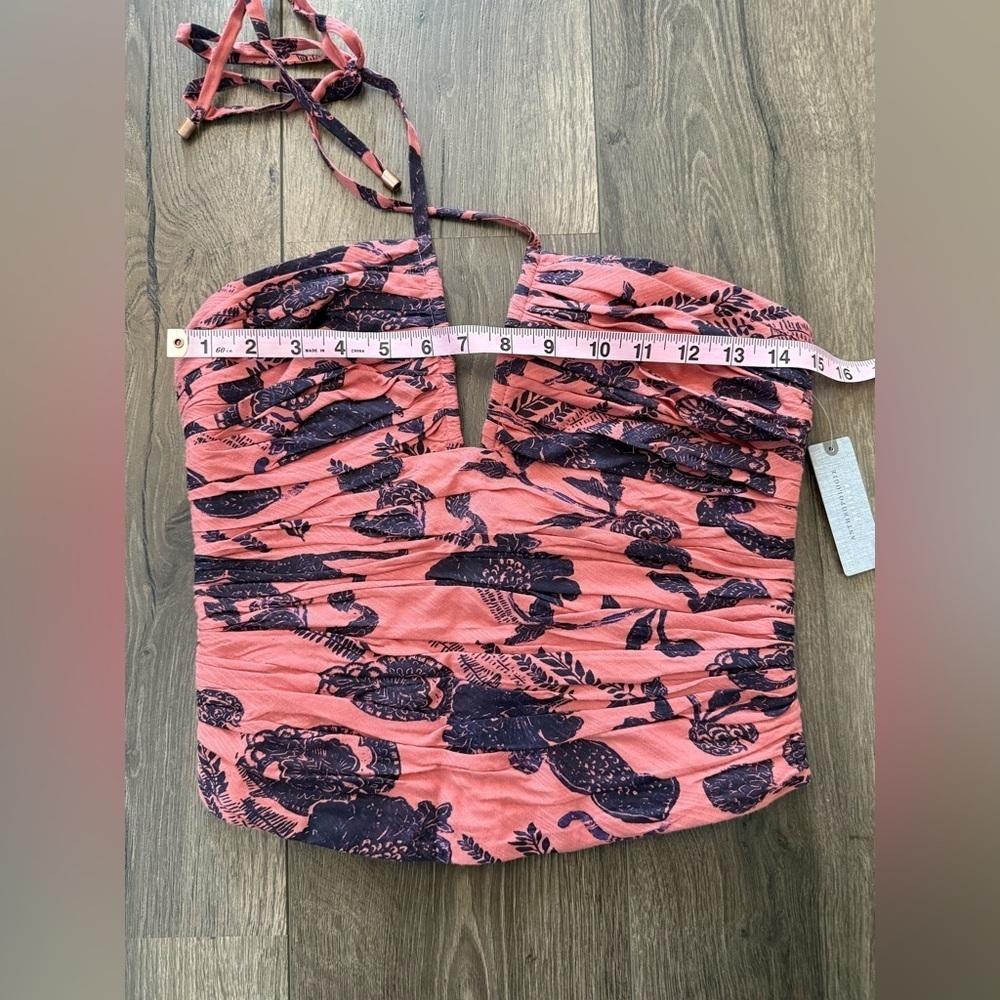 NWT Anthropologie Pink Floral Halter Top Size 4 Petite - Picture 13 of 15